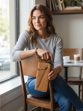 Free People Distressed Vegan Wallet / Wristlet